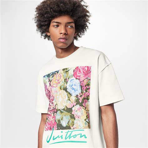 lv flower tapestry print t-shirt|Louis Vuitton LV Flower Tapestry Print T.